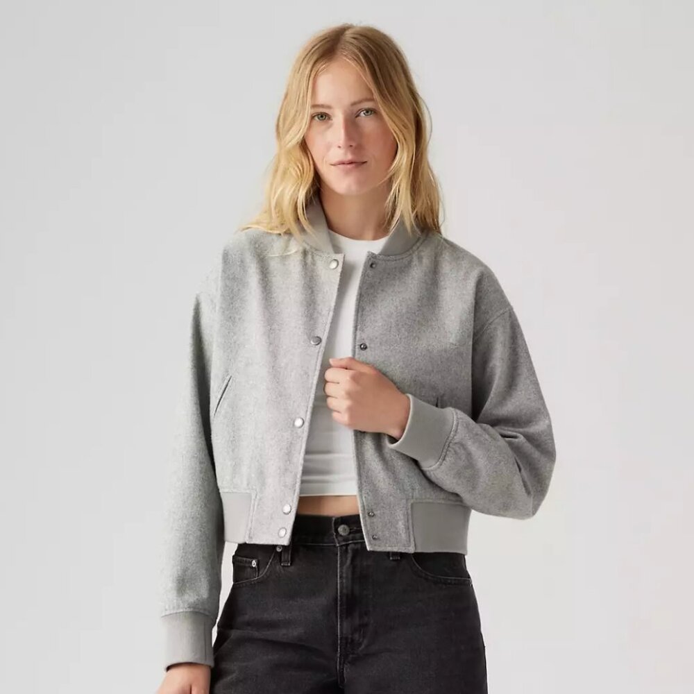 NWT Levi's Cropped Varsity Bomber Jacket